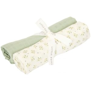 Little Dutch Swaddle in Cotone Essentials – Blueberry Leaves 2 pezzi