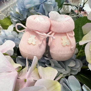 Scarpine nascita Con Orsetto in Caldo Cotone Made in Italy