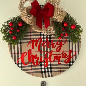 Ghirlanda Fuori Porta scozzese beige