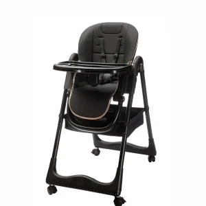 Sediolone Pappa Leonie Nest Nero + Bavaglino, Scodella e Posate in Silicone OMAGGIO