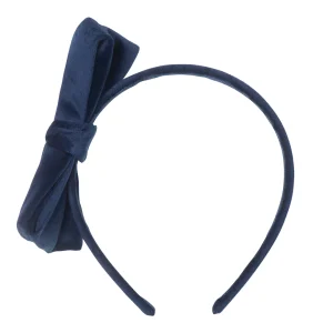 Cerchietto in velluto con Fiocco Blu Navy