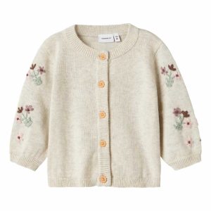 Cardigan fiori | beige
