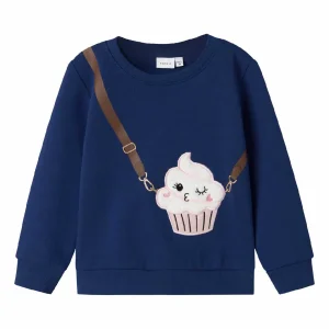 Felpa con borsetta tracolla | blu