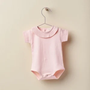 T shirt a body Rosa con colletto