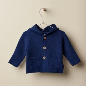 Cardigan in Cotone con tasche e cappuccio