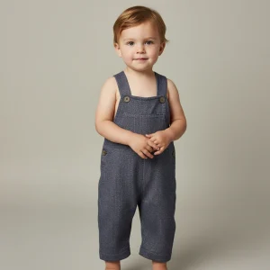 Salopette bimbo in tessuto spigato