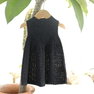 Abito Traforato a maglia Grigio Scuro