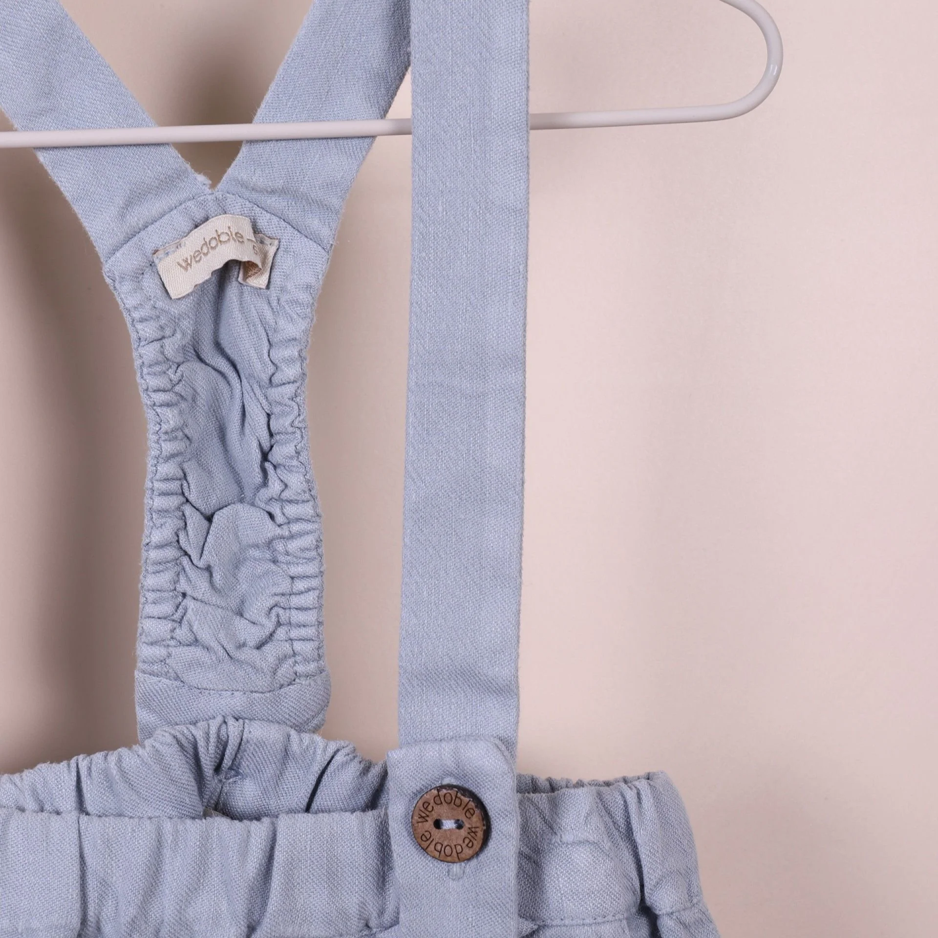 Pantaloncino con bretelle misto lino - immagine 4