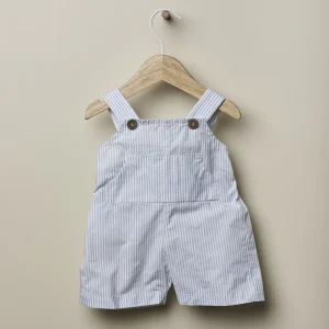 Salopette a righe in morbido cotone