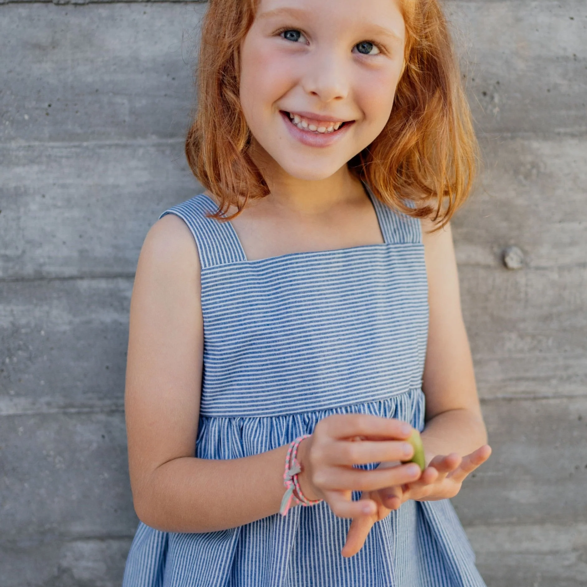 Abito a righe in cotone per bimba - immagine 3