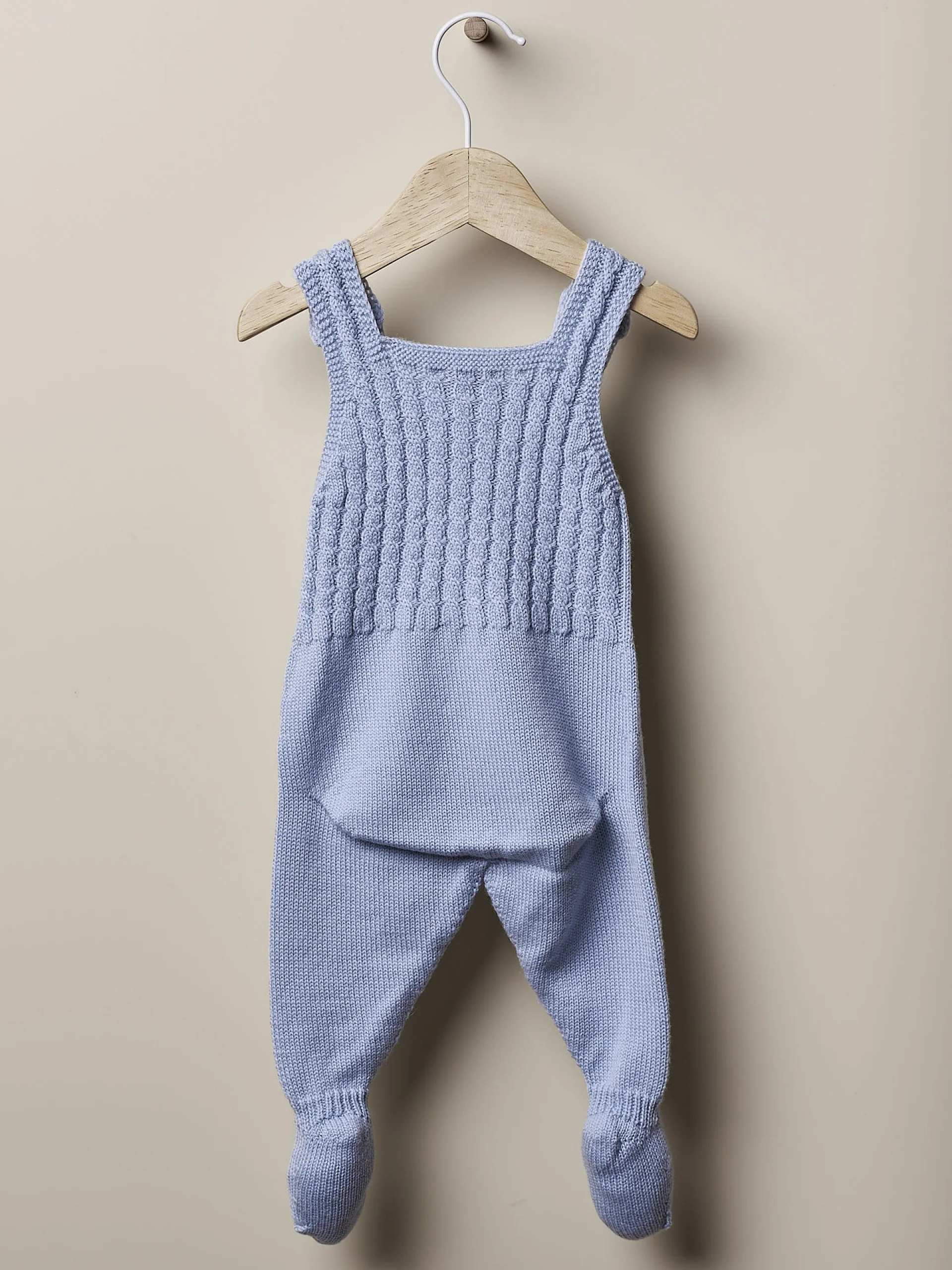 Salopette in lana a trecce per neonati - immagine 3