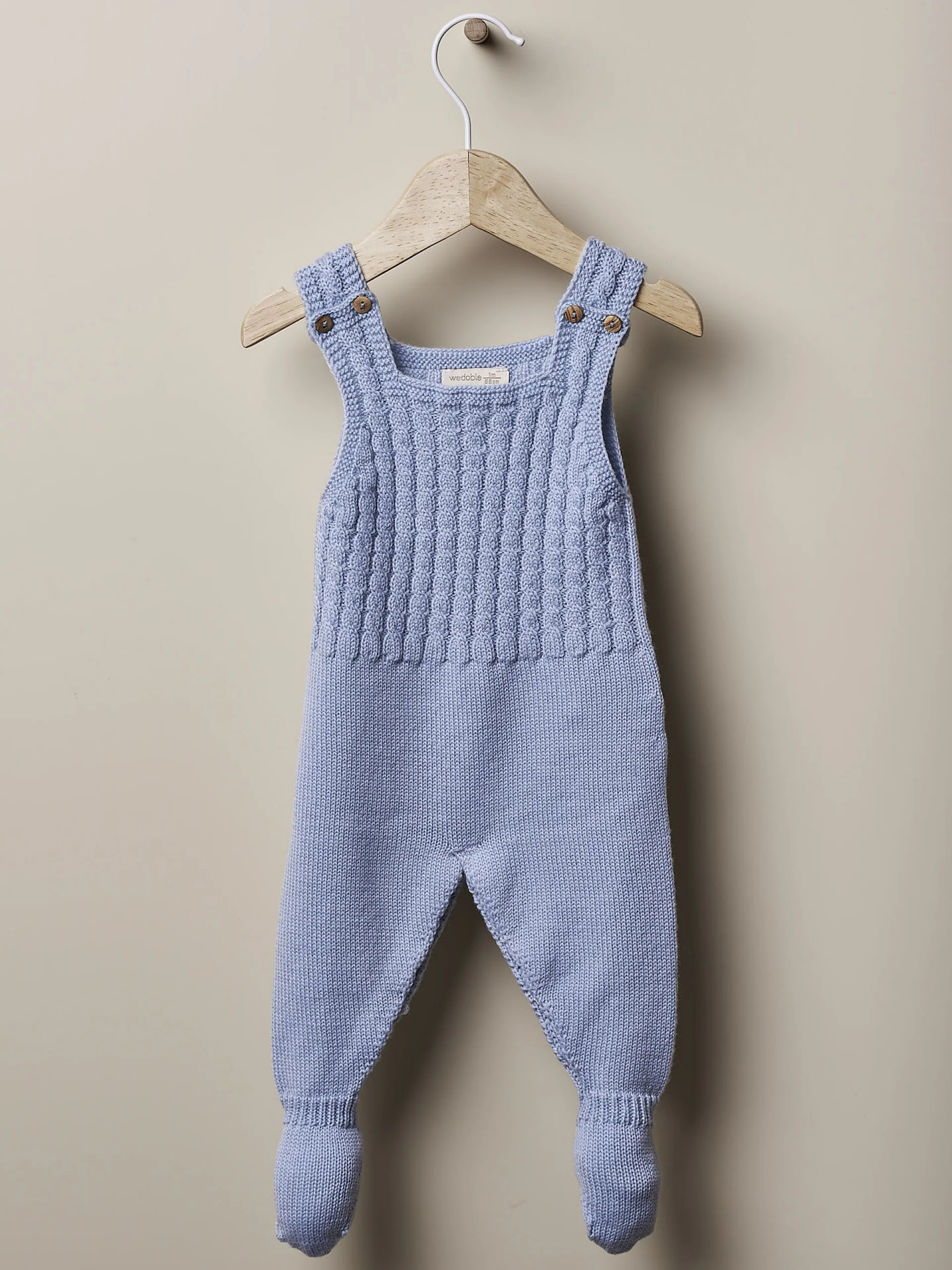 Salopette in lana a trecce per neonati - immagine 2