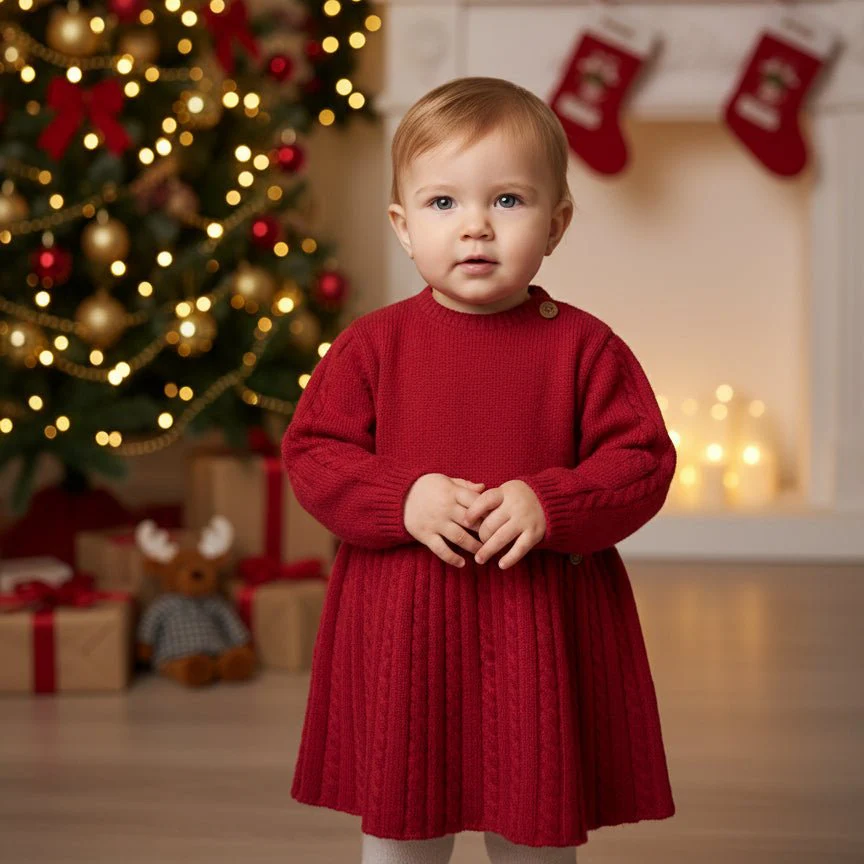 Abito in lana merinos extra fine Rosso - immagine 2