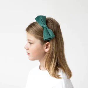 Cerchietto in Velluto con Fiocco Verde