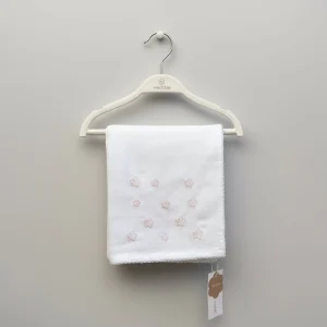 Wedoble Mussola in Cotone Ricamata Stelline Rosa