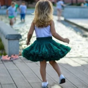 Gonna Ampia in Tulle Dark Green