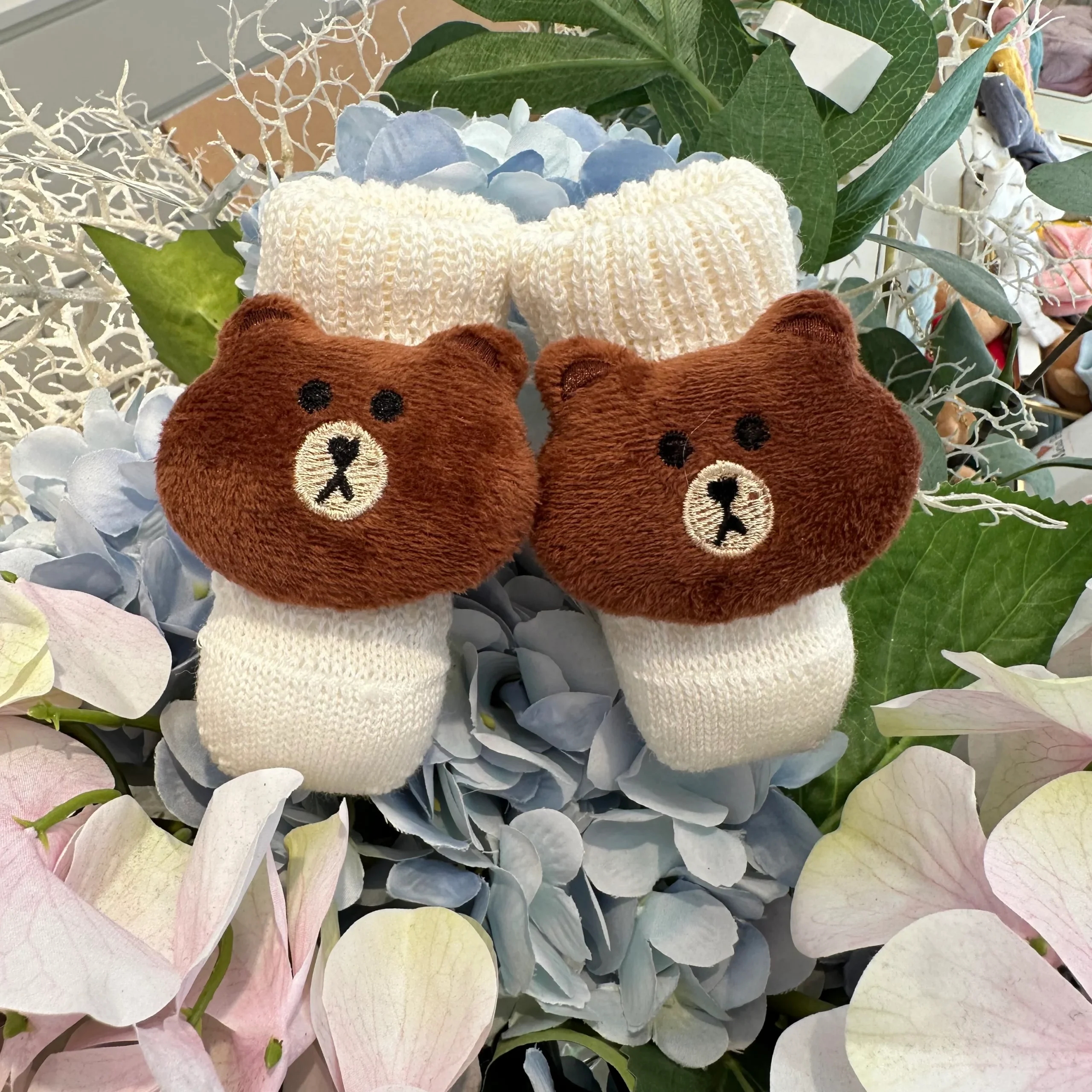 Scarpine nascita Con Orsetto in Pura Lana Vergine Made in Italy - immagine 2