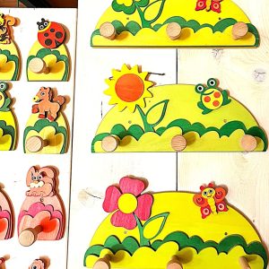 Appendiabiti in legno 3 pomelli