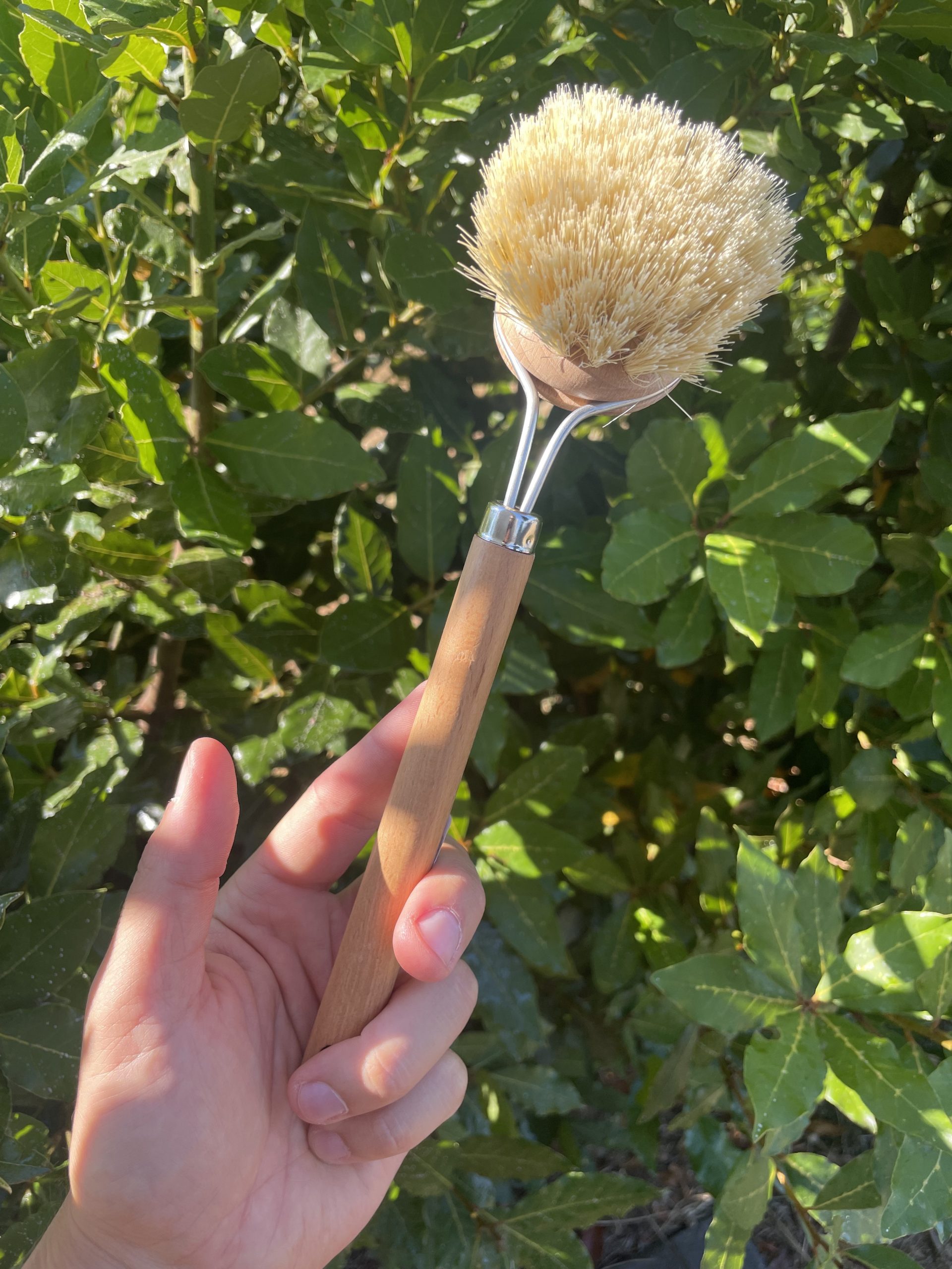 Spazzola per piatti in legno e Tampico