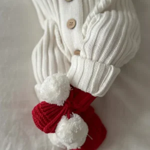 Stivaletti a Costine con Pompon Natalizi