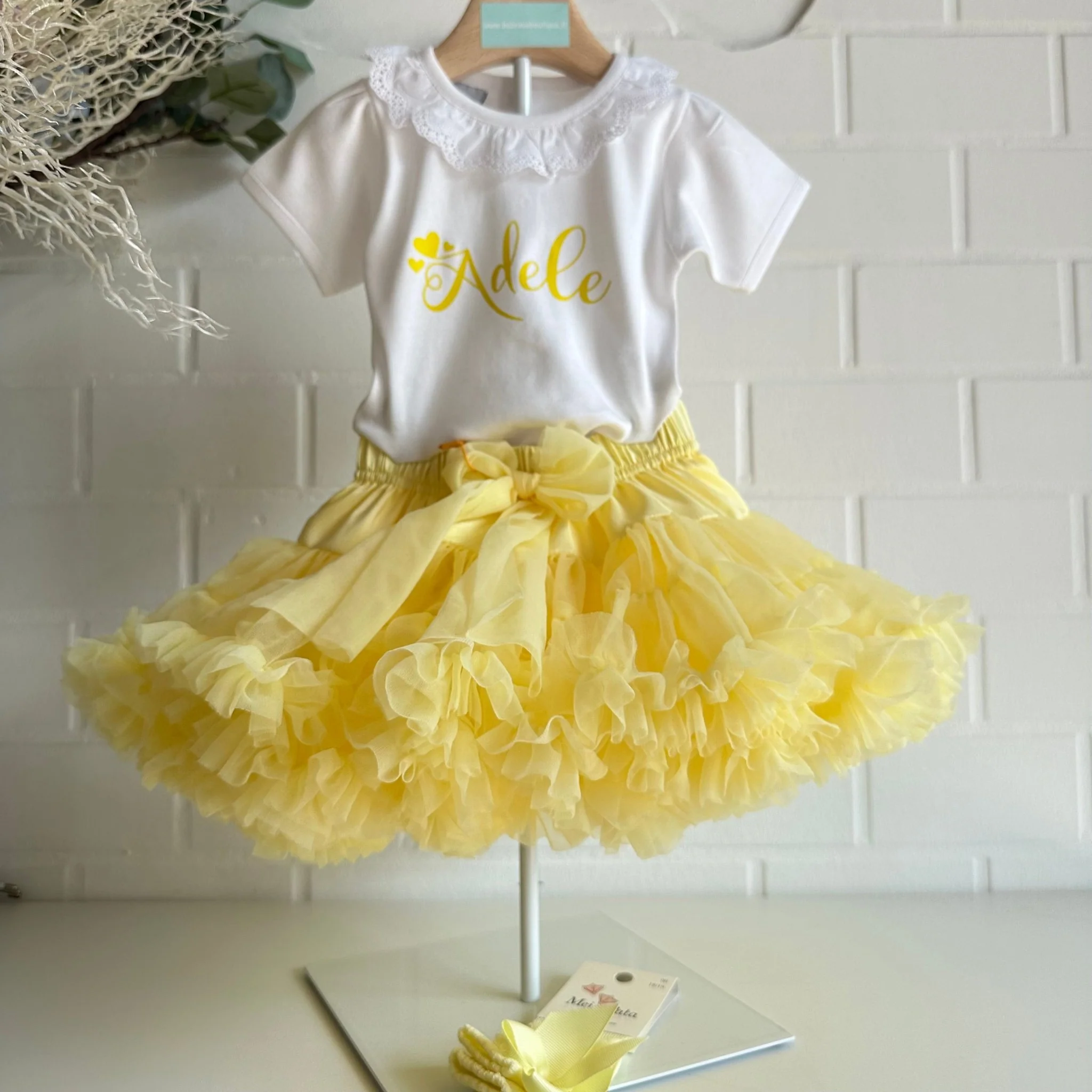 Gonna Ampia in Tulle Giallo - immagine 7