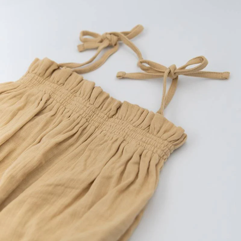 Tutina bimba con lacci spalle - Cammello 62 - immagine 3