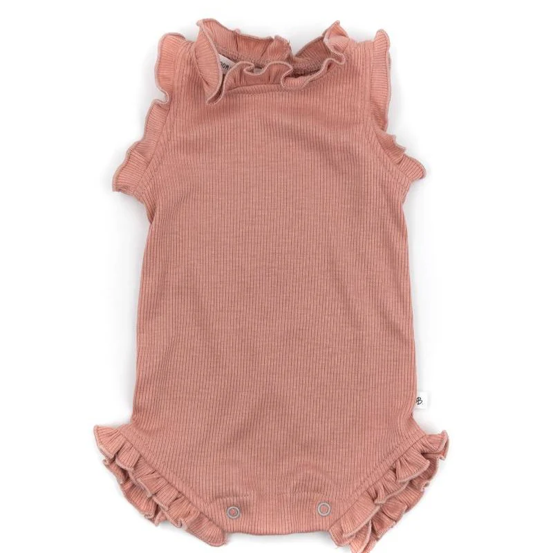 Pagliaccetto bimba bordi volant - Rosa Scuro 337 - immagine 2