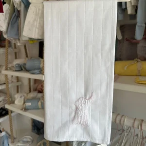 Wedoble Mussola in Cotone Ricamata Elefantino Rosa