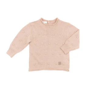 Maglia apertura dietro mini pom-pom - ROSA 461