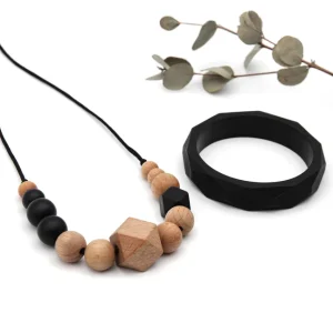 Set collana e bracciale rigido - Beachwood black