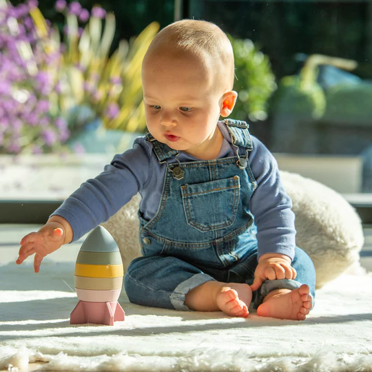 Gioco Impilabile Razzo in silicone – Terra - immagine 3