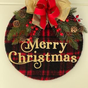 Ghirlanda Fuori Porta scozzese nero e rosso