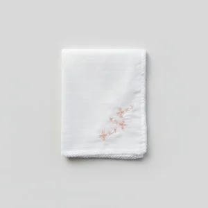 Wedoble Mussola in Cotone Ricamata Fiori Rosa