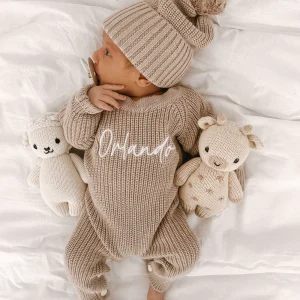 Tutina in maglia in Caldo Cotone Personalizzabile – Milk 🤍 Cacao 🤎 Milky Rose 🩷