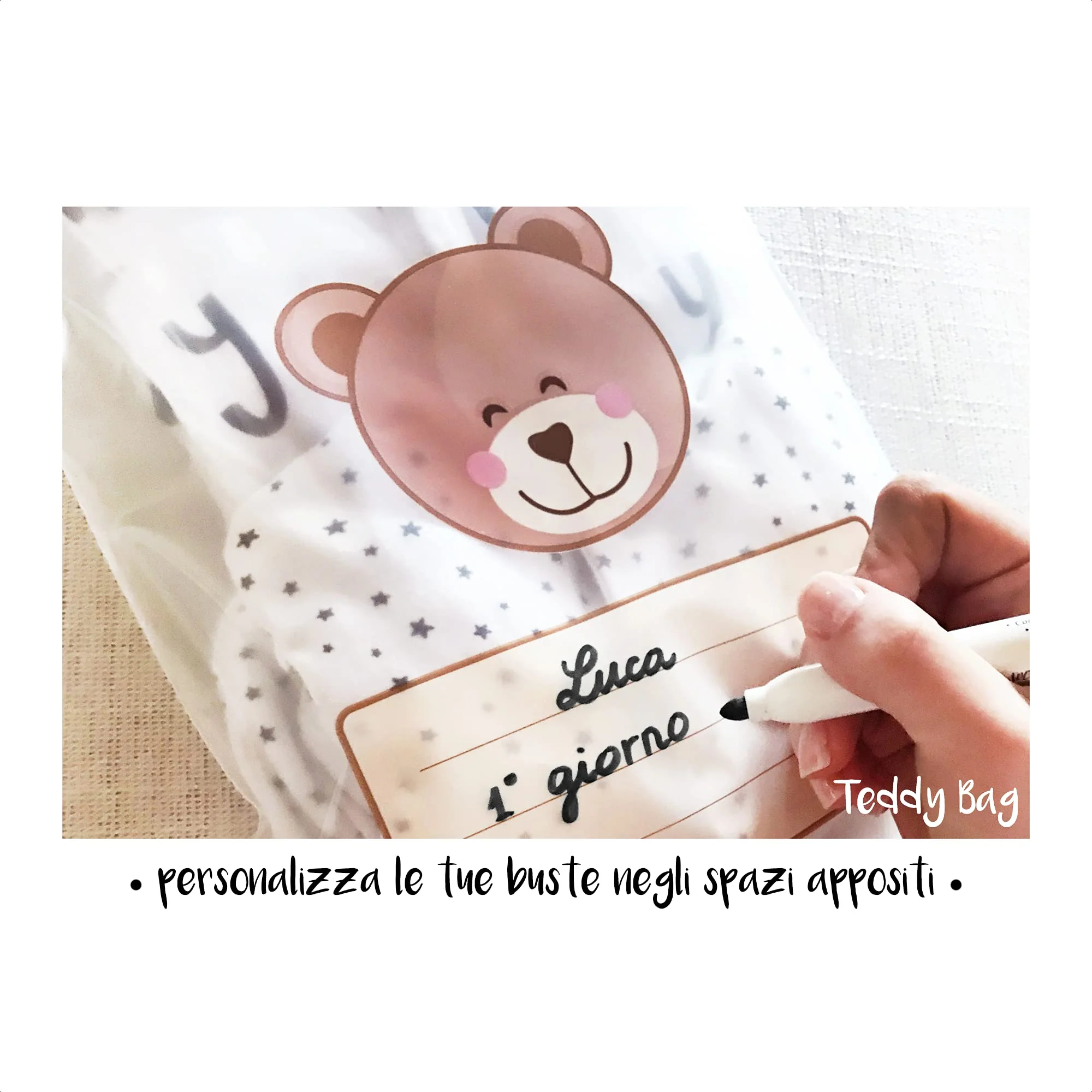 Teddy Bag 8 bustine corredino nascita Orsetto - immagine 5