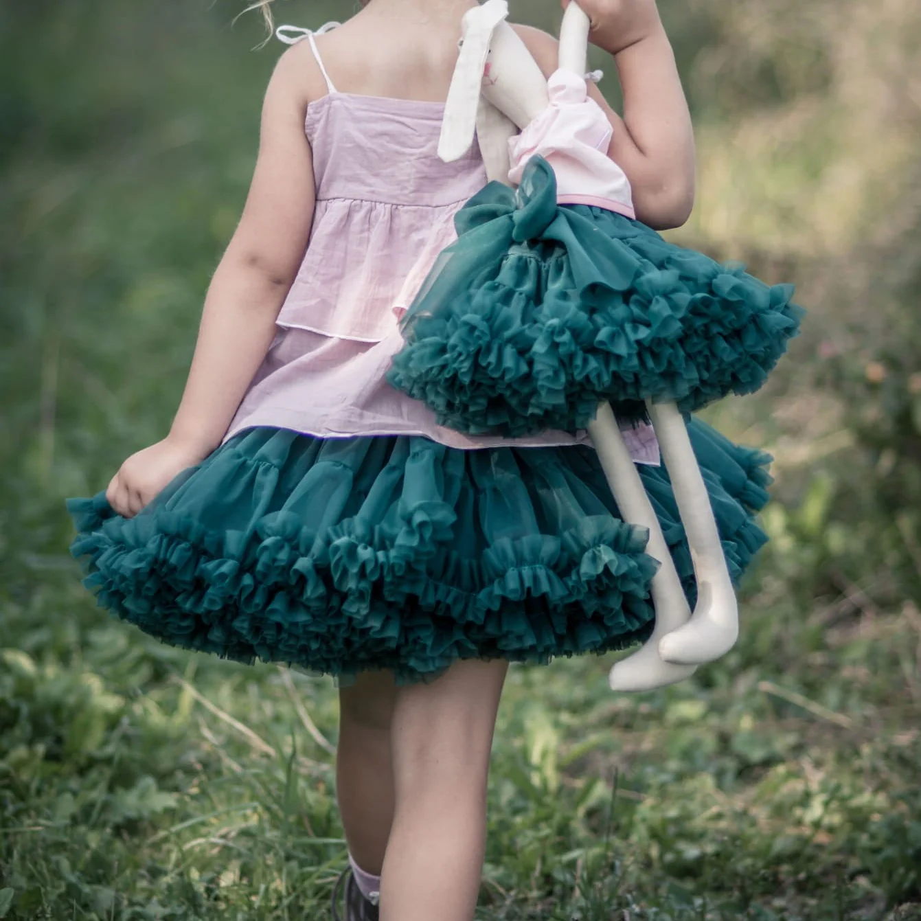 Gonna Ampia in Tulle Dark Green - immagine 5