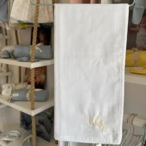 Wedoble Mussola in Cotone Ricamata Baby Giallo