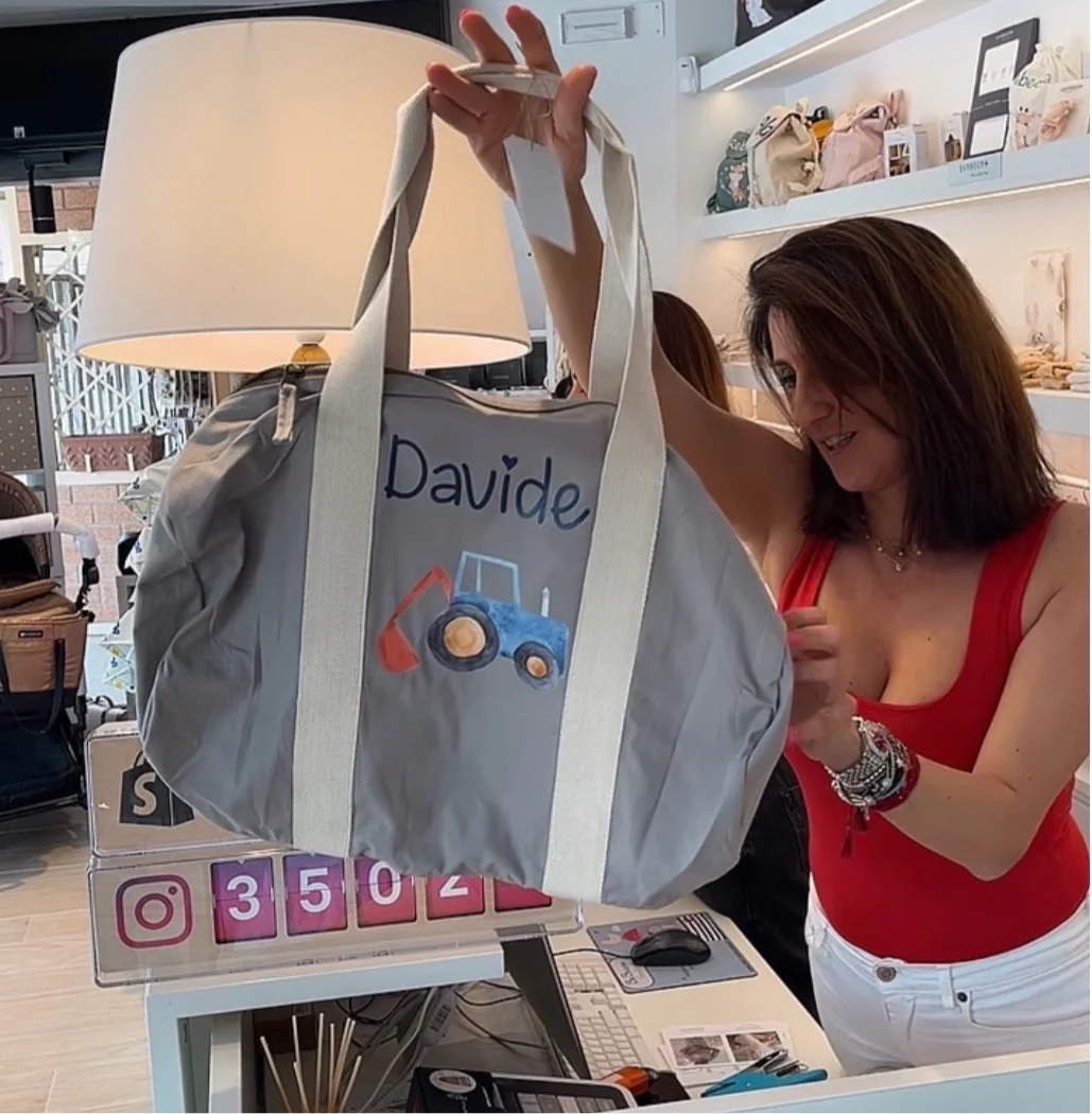 Borsone, pochette e sacchetto in cotone personalizzabile Trattore/Ruspa - immagine 7