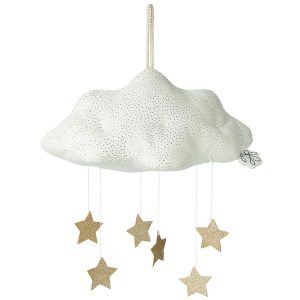Nuvoletta In Velluto Bianco Con Stelle