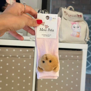 Calze bambini in cotone con orsetto Meia Pata Rosa