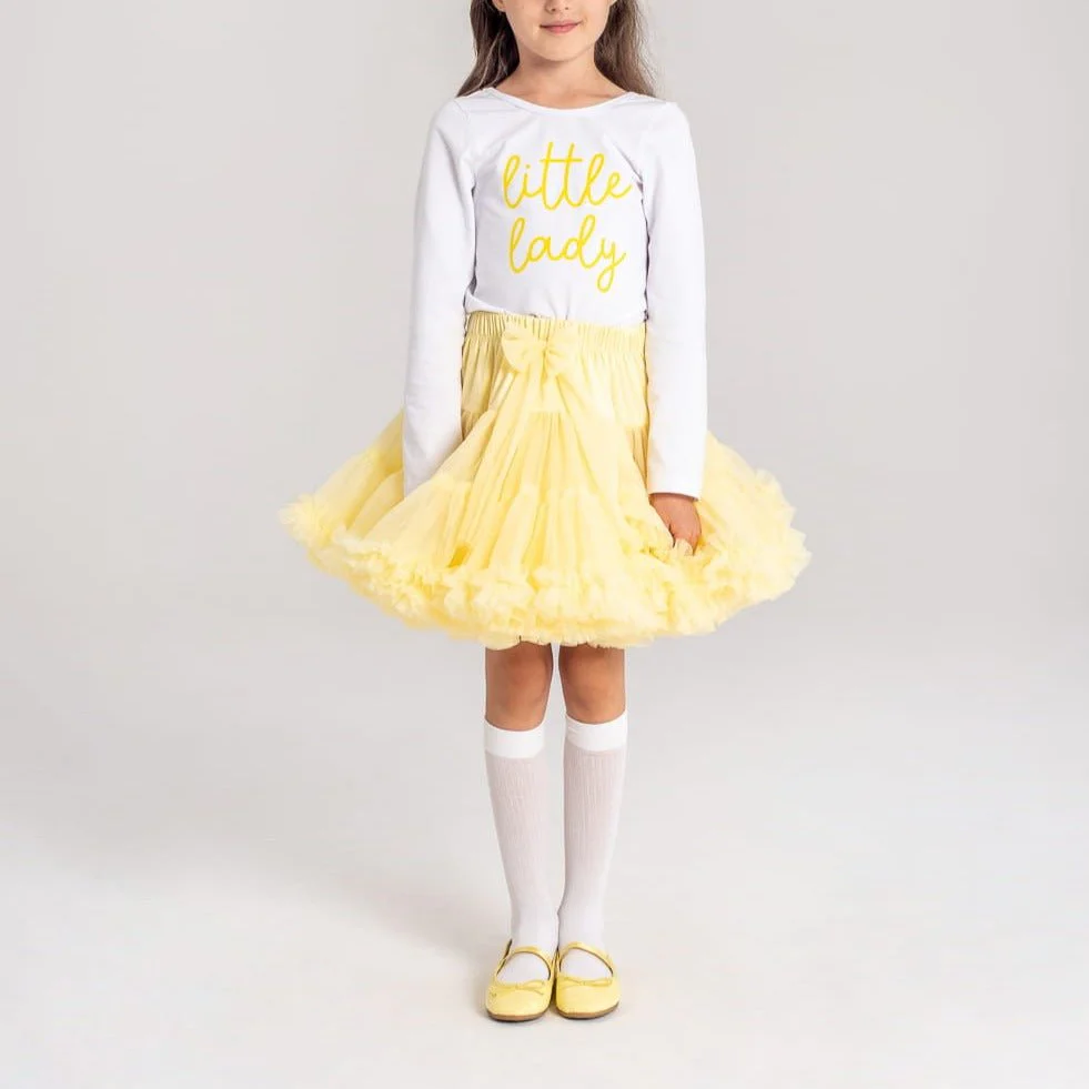 Gonna Ampia in Tulle Giallo - immagine 5