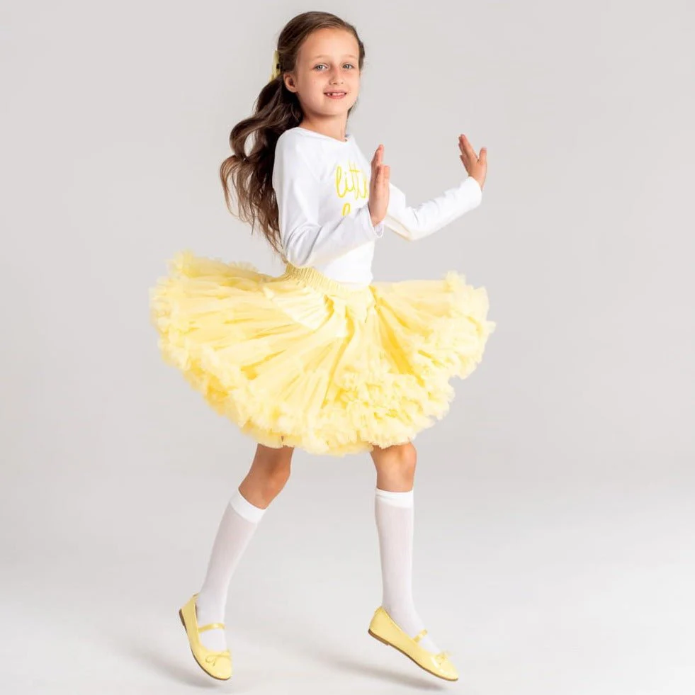 Gonna Ampia in Tulle Giallo - immagine 6