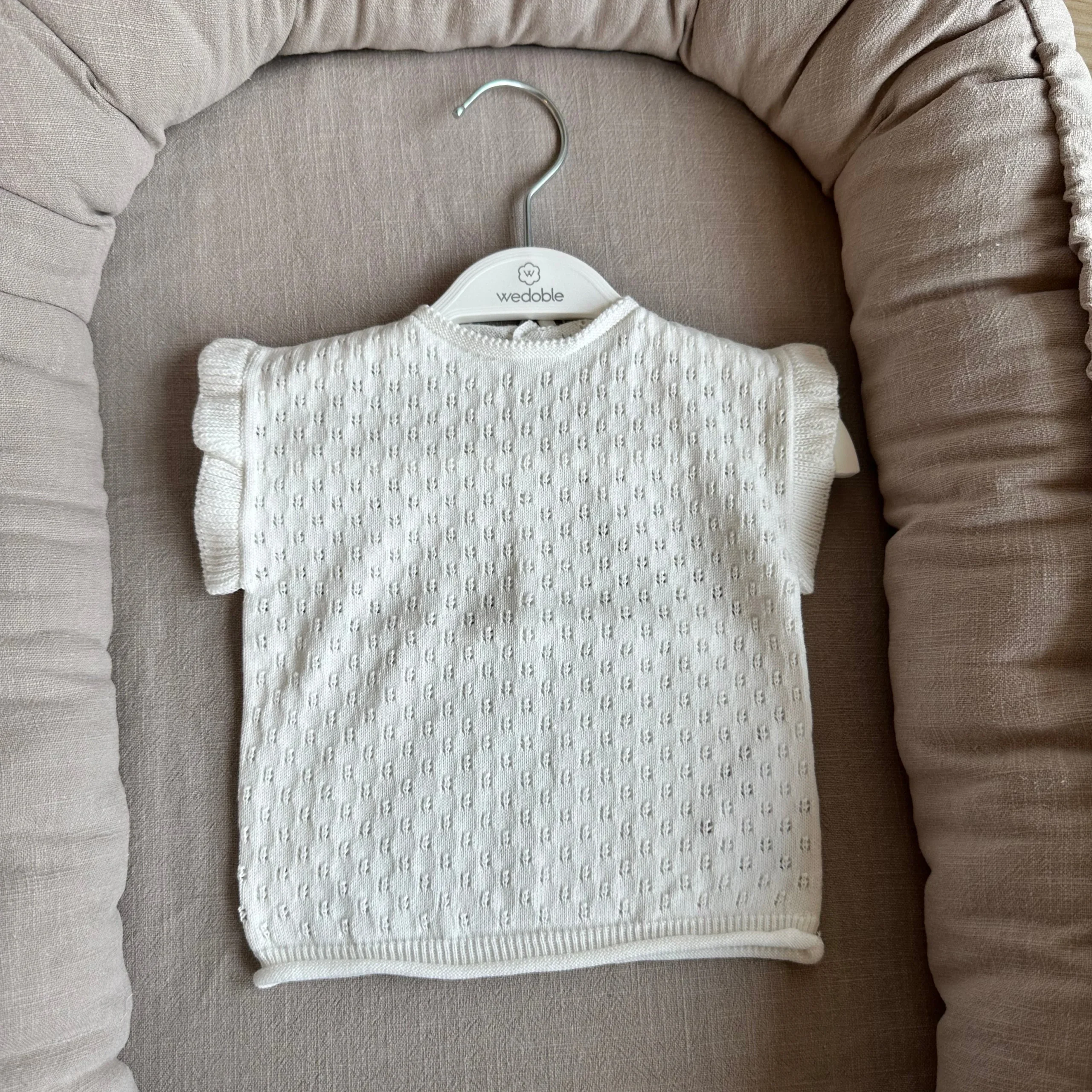 T-shirt in Maglia Fine con Maniche Volant – Wedoble - immagine 2