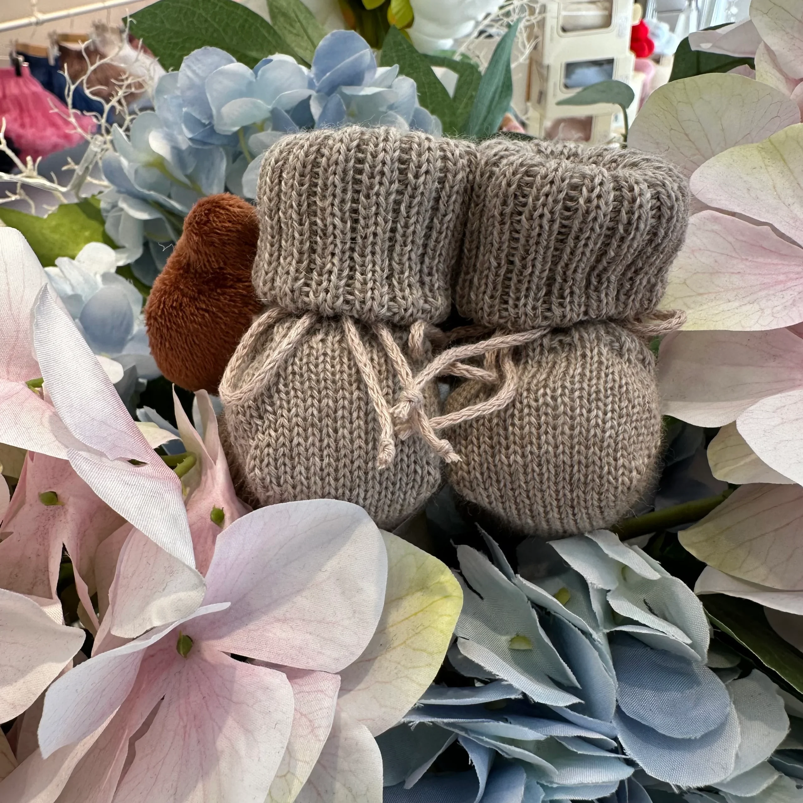 Scarpine nascita Con Orsetto in Pura Lana Vergine Made in Italy - immagine 8