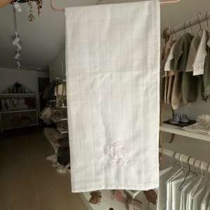 Wedoble Mussola in Cotone Ricamata Coniglietto Rosa