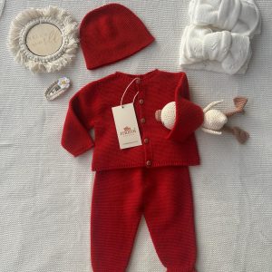Completo Neonato 3 Pezzi in Lana e Cashmere