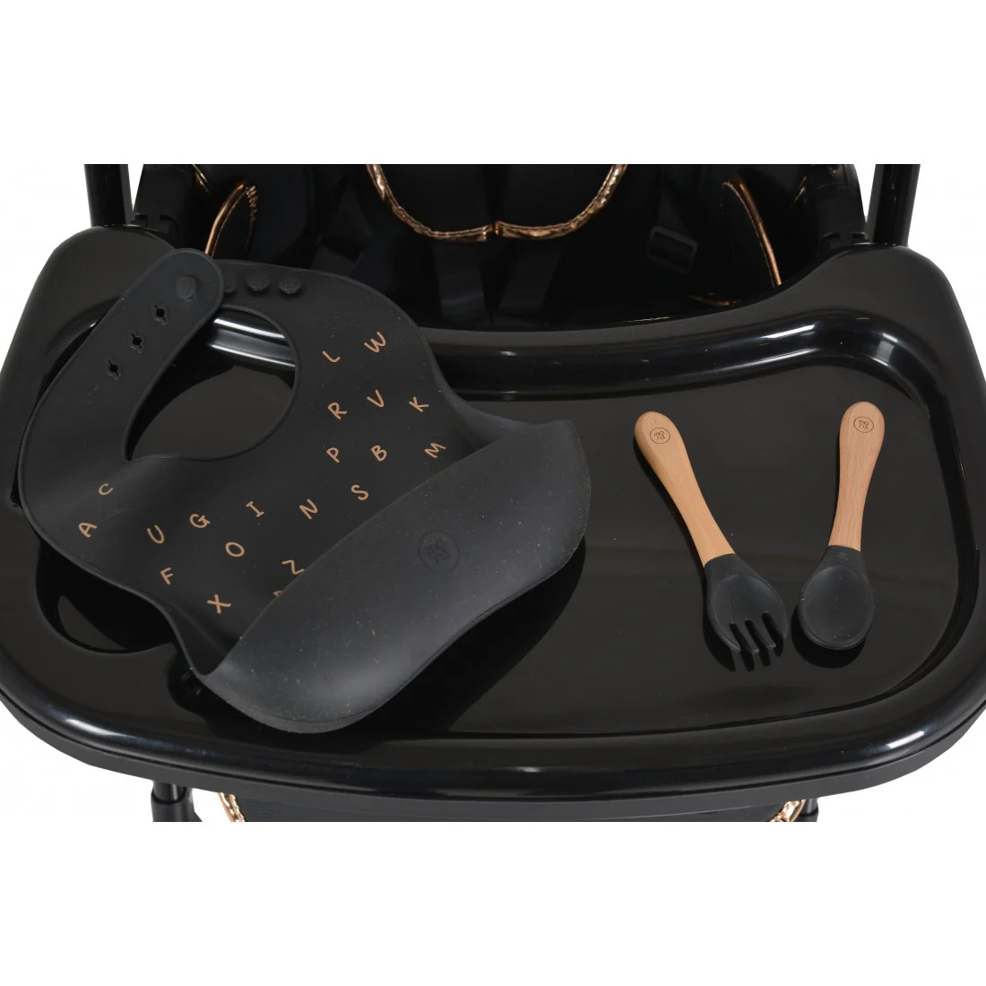 Sediolone Pappa Moni Lindo Nero + Bavaglino e Posate in Silicone OMAGGIO - immagine 4
