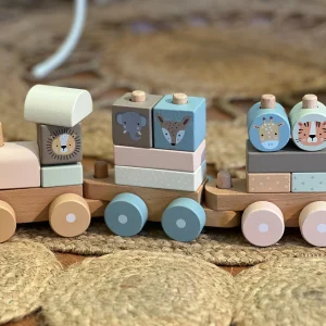 Gioco Trenino legno Zoo ROSA personalizzabile