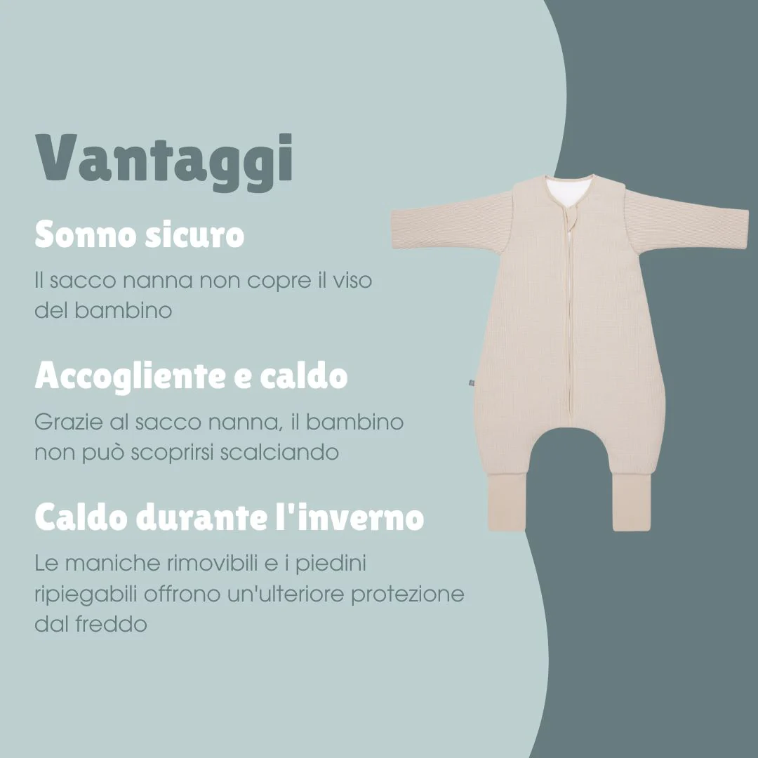 Sacco nanna con piede pieghevole e maniche 3.5 TOG | Essential Beige - immagine 7