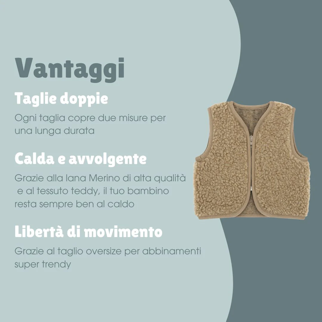Gilet in lana merino teddy | Essential Talpa - immagine 7